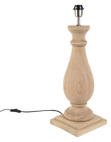 Wiejska lampa stołowa z drewna bez klosza - łopian Oswietlenie wewnetrzne