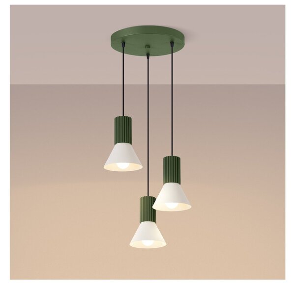 Zielona metalowa lampa wisząca ø 30 cm Niru – Sollux