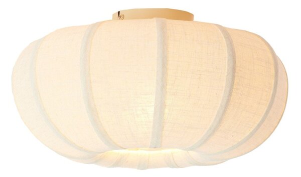 Kremowa lampa sufitowa z tekstylnym kloszem ø 40 cm Zosia – Light & Living