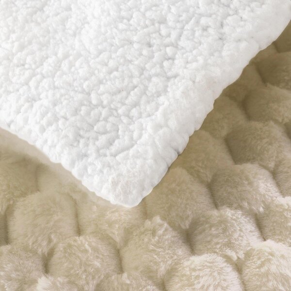 Koc z mikropluszu w kolorze kości słoniowej 180x220 cm Frosty – douceur d'intérieur