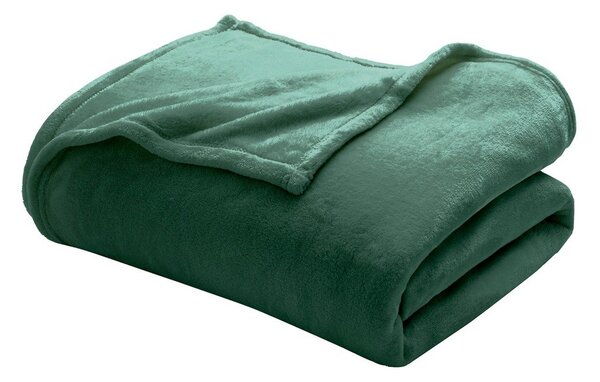 Zielony koc z mikfroflaneli 220x240 cm Flanou – douceur d'intérieur