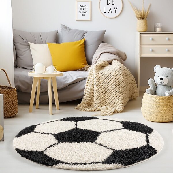 Czarno-kremowy dywan dziecięcy ø 100 cm Fun – Ayyildiz Carpets