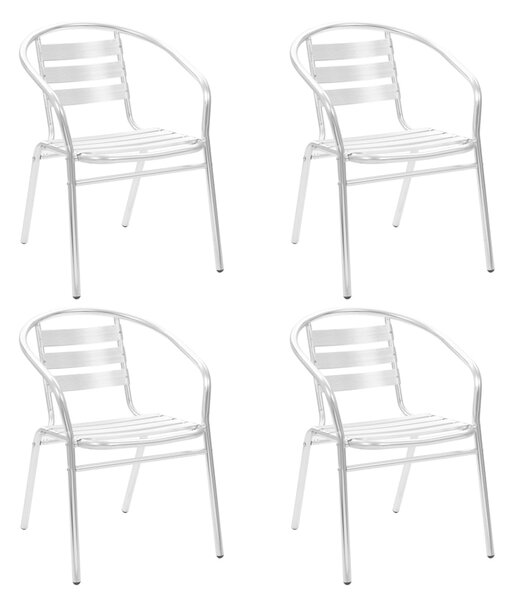 Krzesła ogrodowe, sztaplowane, 4 szt., aluminium