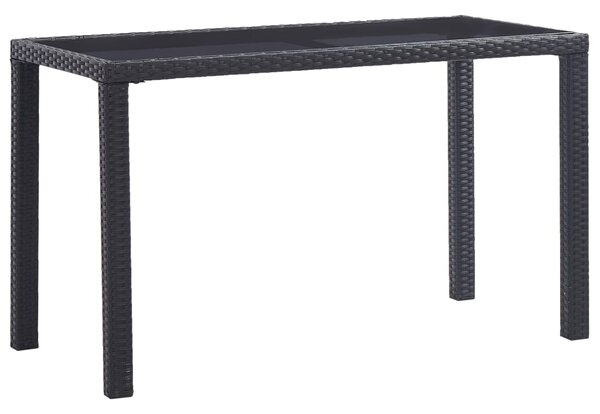 Stół ogrodowy, czarny, 123x60x74 cm, polirattan