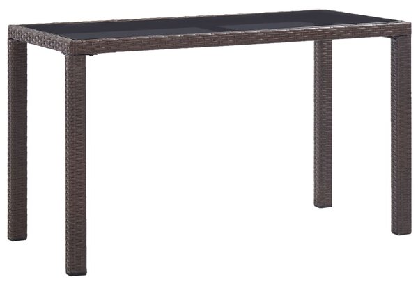 Stół ogrodowy, brązowy, 123x60x74 cm, polirattan
