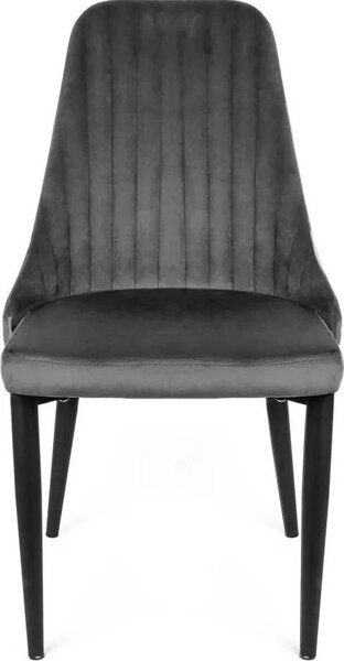 Krzeso Krzeso do salonu Krzeso do kuchni Krzeso do jadalni Fotel LOUIS Krzeso welurowe szare 44x59x88 cm HOMLA