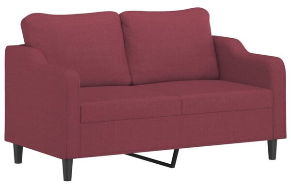 Sofa 2-osobowa, winna czerwieÅ, 140 cm, tapicerowana tkaninÄ