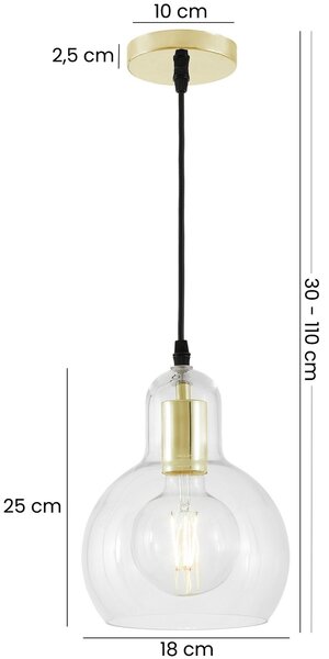 NOWOCZESNA LAMPA WISZĄCA KLASYCZNE ZŁOTO MORO 1A