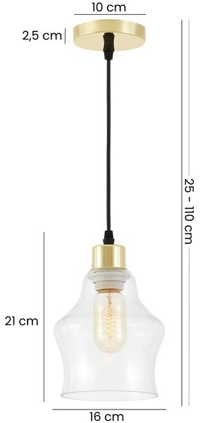 NOWOCZESNA LAMPA WISZĄCA KLASYCZNE ZŁOTO MORO 1B