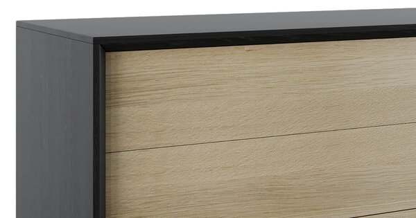 Szafka dębowa RTV Elegant Wood I - dąb w czarnej lakierobejcy