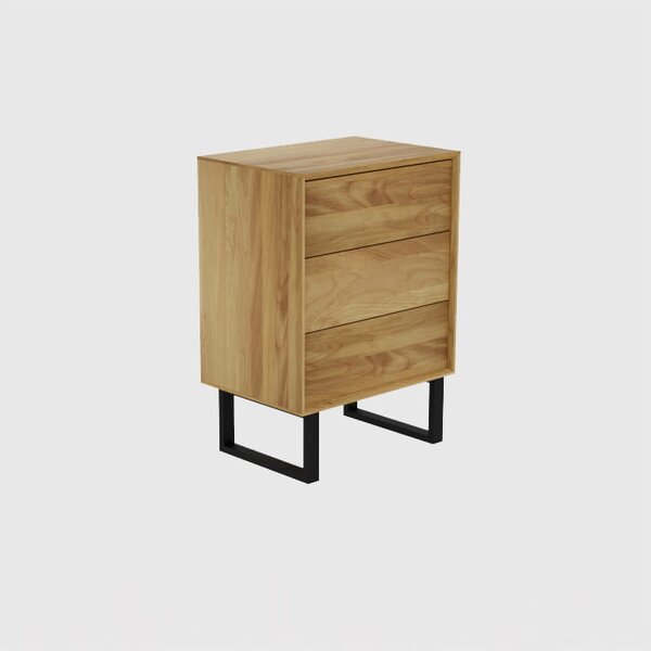 Komoda dębowa Elegant Steel II, typu box do gabinetu