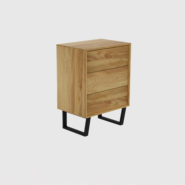 Komoda dębowa Elegant Steel II, typu box do gabinetu
