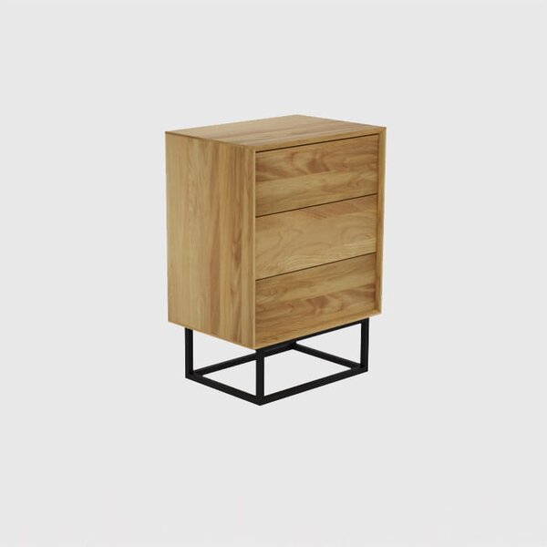 Komoda dębowa Elegant Steel II, typu box do gabinetu