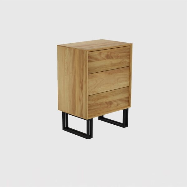 Komoda dębowa Elegant Steel II, typu box do gabinetu