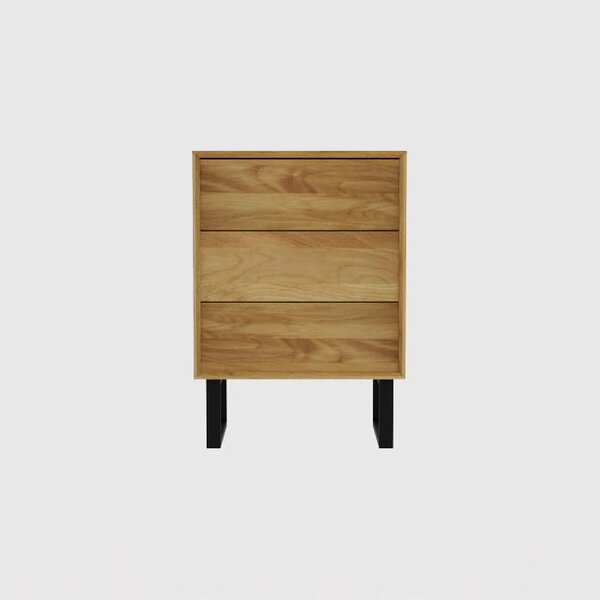 Komoda dębowa Elegant Steel II, typu box do gabinetu