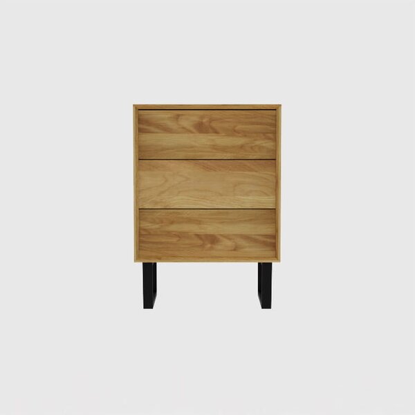 Komoda dębowa Elegant Steel II, typu box do gabinetu