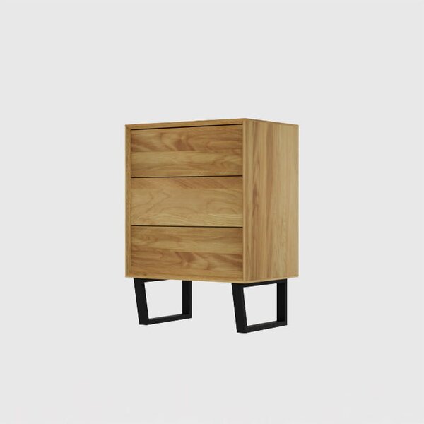 Komoda dębowa Elegant Steel II, typu box do gabinetu
