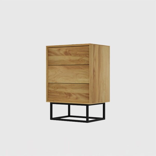 Komoda dębowa Elegant Steel II, typu box do gabinetu