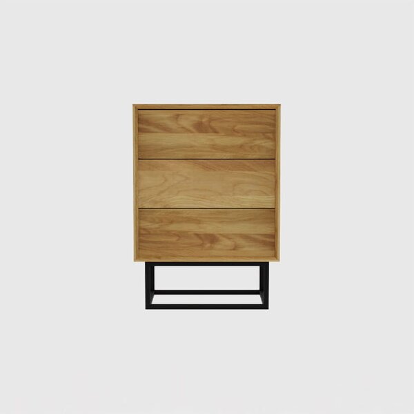 Komoda dębowa Elegant Steel II, typu box do gabinetu