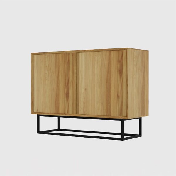 Komoda dębowa Elegant Steel II do salonu