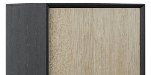 Komoda dębowa Elegant Wood II, typu box - przepiękna drewniana pomalowana na czarno komoda, która wypełni każde wnętrze