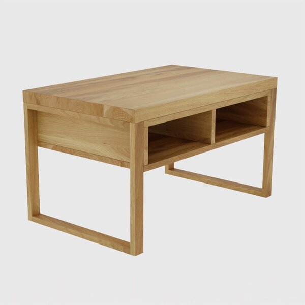 Stolik kawowy Smart Wood to ława dębowa, która pomieści wszystko