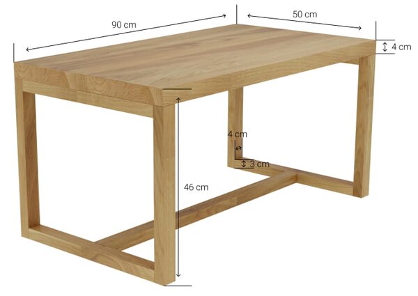 Ława dębowa Classic Wood w 100% z litego drewna