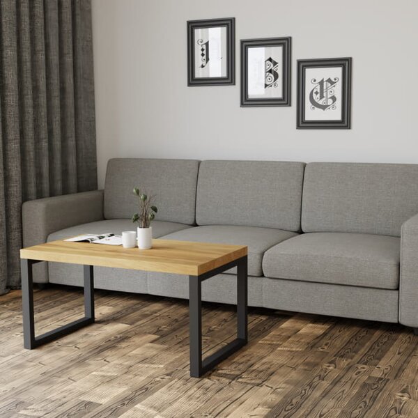 Ława dębowa Classic Loft - klasyczne loftowe nogi i solidny dębowy blat