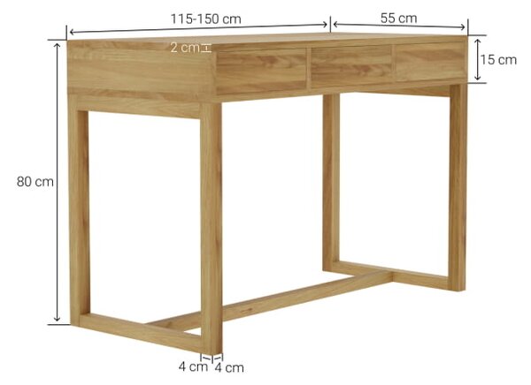 Biurko drewniane Easy Wood - solidne z szufladami do domu i biura