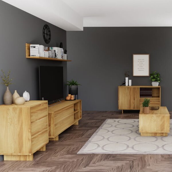 Szafka Drewniana RTV Slim wykonana z litego drewna, skandynawski design