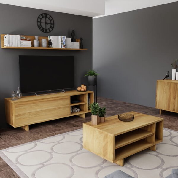 Szafka Drewniana RTV Slim wykonana z litego drewna, skandynawski design