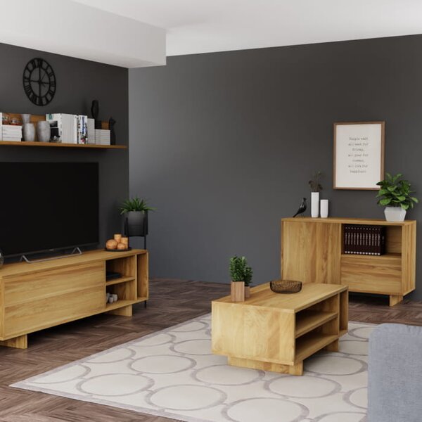 Szafka Drewniana RTV Slim wykonana z litego drewna, skandynawski design