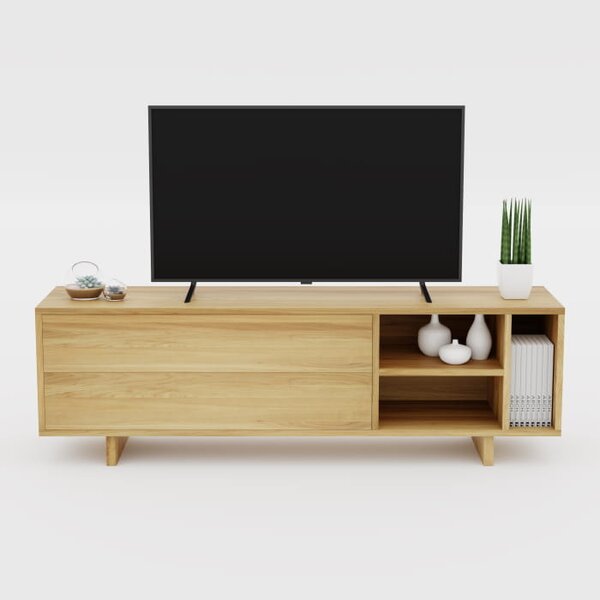 Szafka Drewniana RTV Slim wykonana z litego drewna, skandynawski design