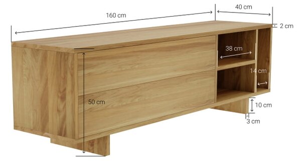 Szafka Drewniana RTV Slim wykonana z litego drewna, skandynawski design