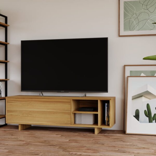 Szafka Drewniana RTV Slim wykonana z litego drewna, skandynawski design