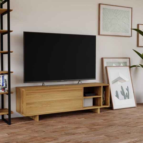 Szafka Drewniana RTV Slim wykonana z litego drewna, skandynawski design