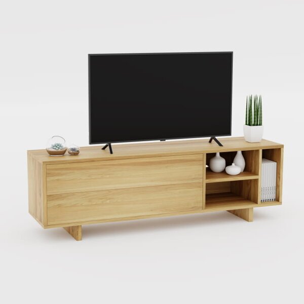 Szafka Drewniana RTV Slim wykonana z litego drewna, skandynawski design