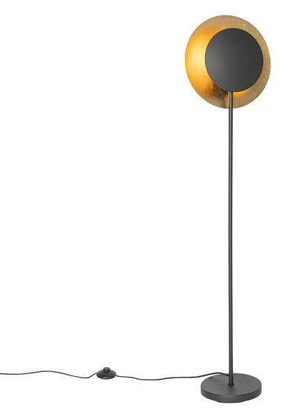 Lampa podłogowa Art Deco czarno-złota - Emilienne Oswietlenie wewnetrzne