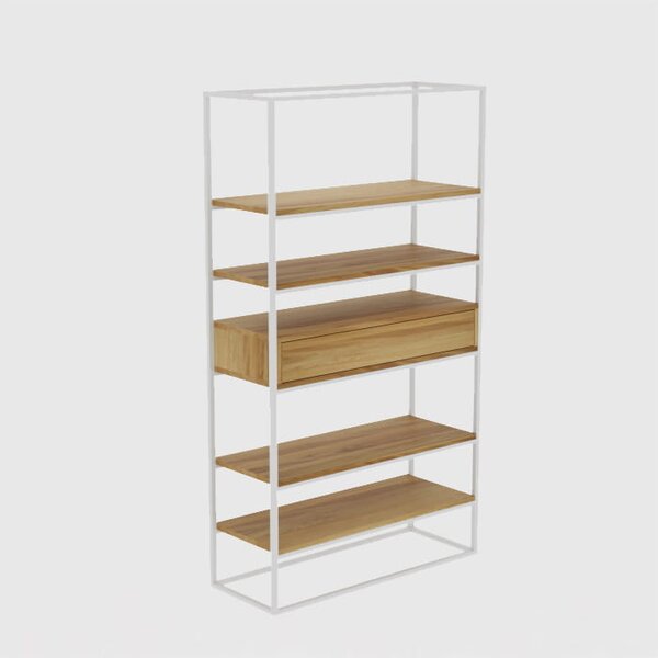 Regał Loftowy Shelf dąb — ponadczasowy design. Loftowy regał do biura na lata