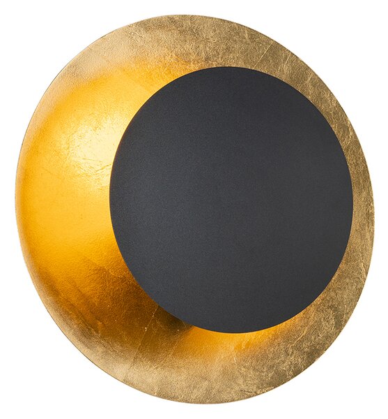 Kinkiet / Lampa scienna Art Deco czarny ze złotem - Emilienne Oswietlenie wewnetrzne