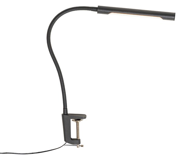 Lampa biurkowa z zaciskiem czarna z diodą LED i ściemniaczem dotykowym - Lionard Oswietlenie wewnetrzne