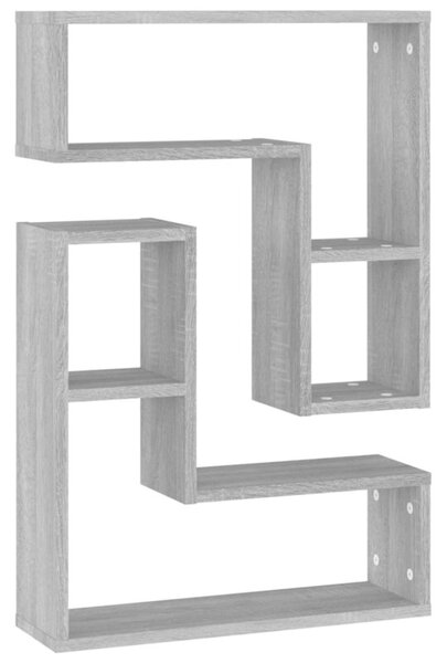 Półki ścienne, 2 szt., szary dąb sonoma, 50x15x50 cm