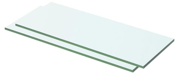 Półki, 2 szt., panel z bezbarwnego szkła, 50 x 15 cm