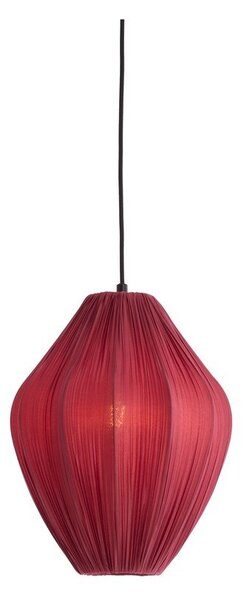 Bordowa lampa wisząca z tekstylnym kloszem ø 12 cm Verita – Light & Living