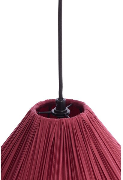 Bordowa lampa wisząca z tekstylnym kloszem ø 12 cm Verita – Light & Living