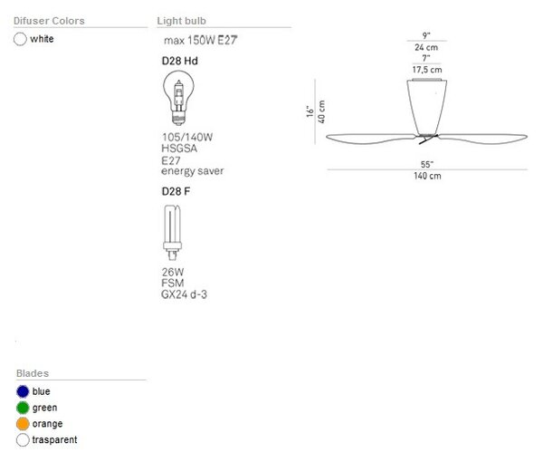 Luceplan - Blow Lampa Sufitowa Przezroczysta/Gładka E27