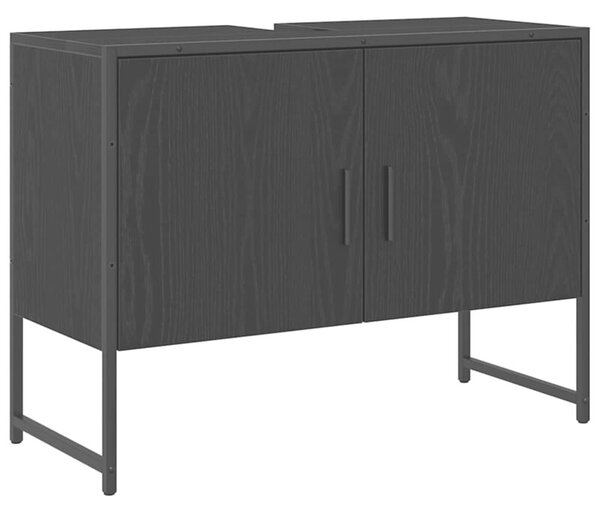Szafka pod umywalkę z drzwiami czarny dąb 80 x 30 x 60 cm