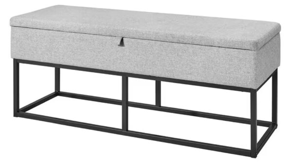 Ławka z przestrzenią do przechowywania TAURO 112x48 cm, szara