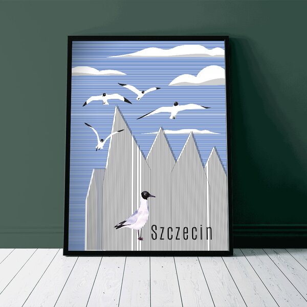 Plakat Szczecin - Filharmonia - Niebieski