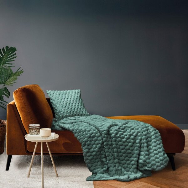 Zielony koc z mikropluszu 220x240 cm Frosty – douceur d'intérieur